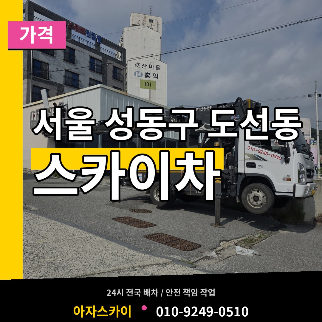 서울 성동구 도선동 스카이차 가격 작업 현장