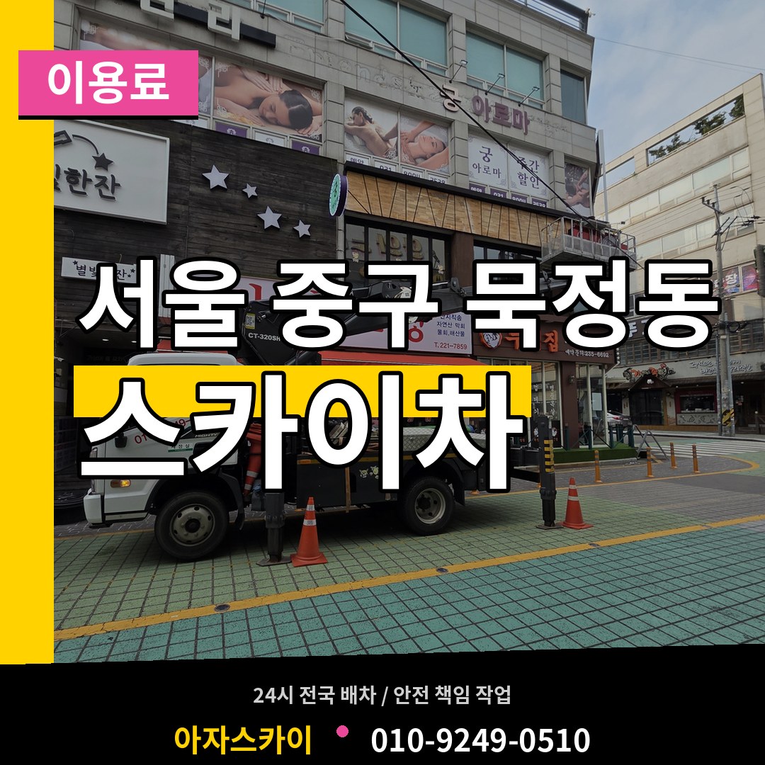 서울 중구 묵정동 스카이차 이용료 작업 현장