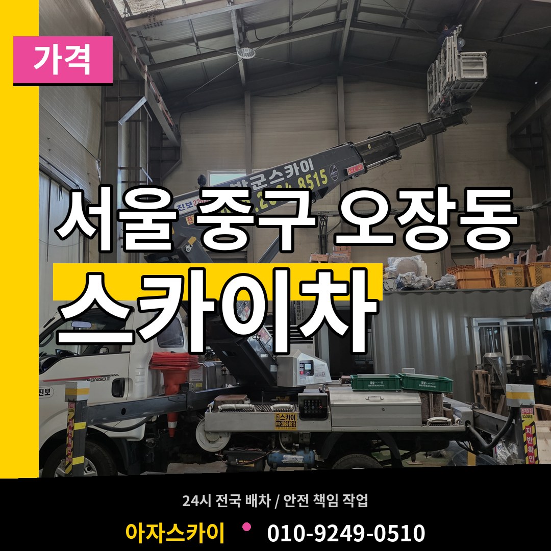 서울 중구 오장동 스카이차 가격 작업 현장