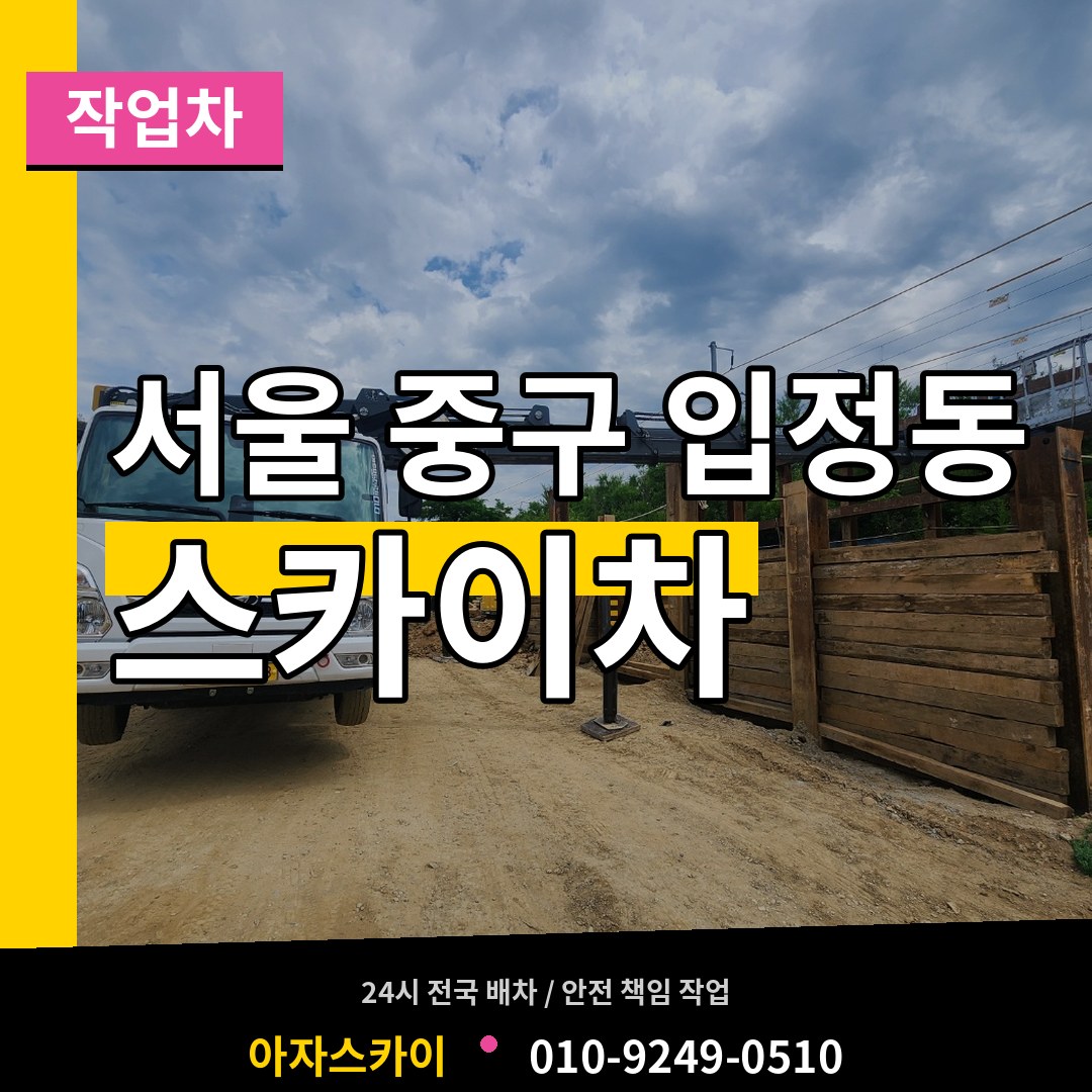 서울 중구 입정동 스카이 작업차 작업 현장