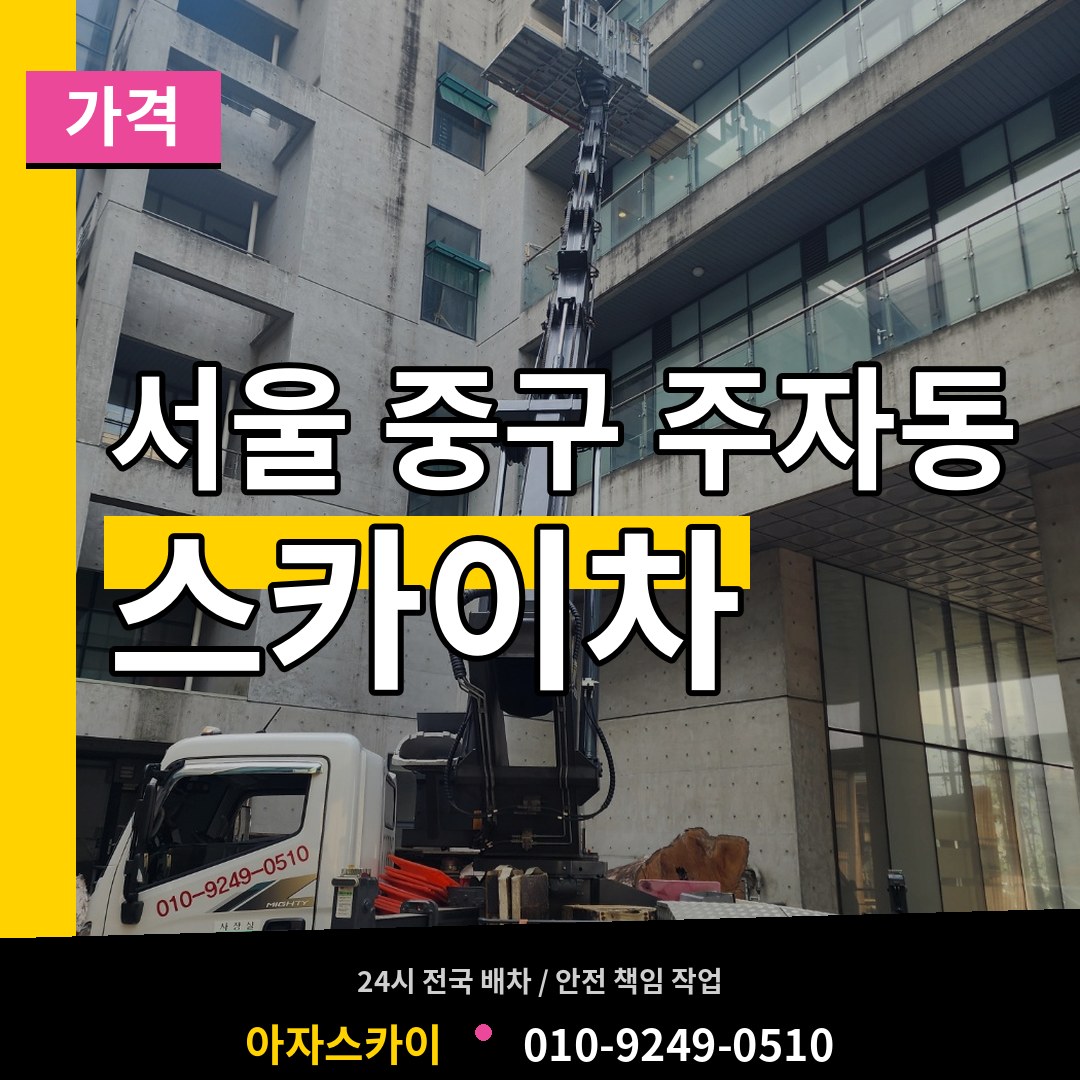 서울 중구 주자동 스카이차 가격 작업 현장