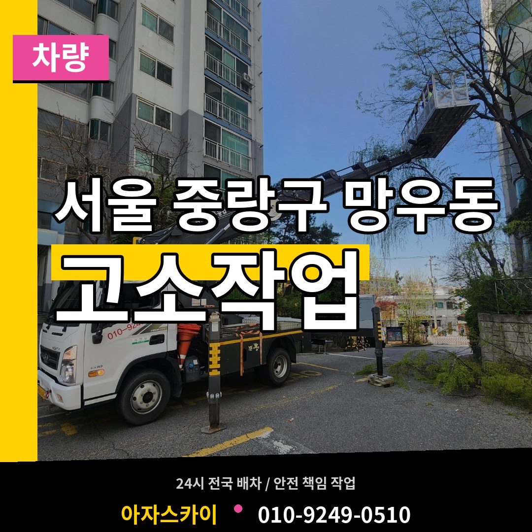 서울 중랑구 망우동 고소작업차량 작업 현장