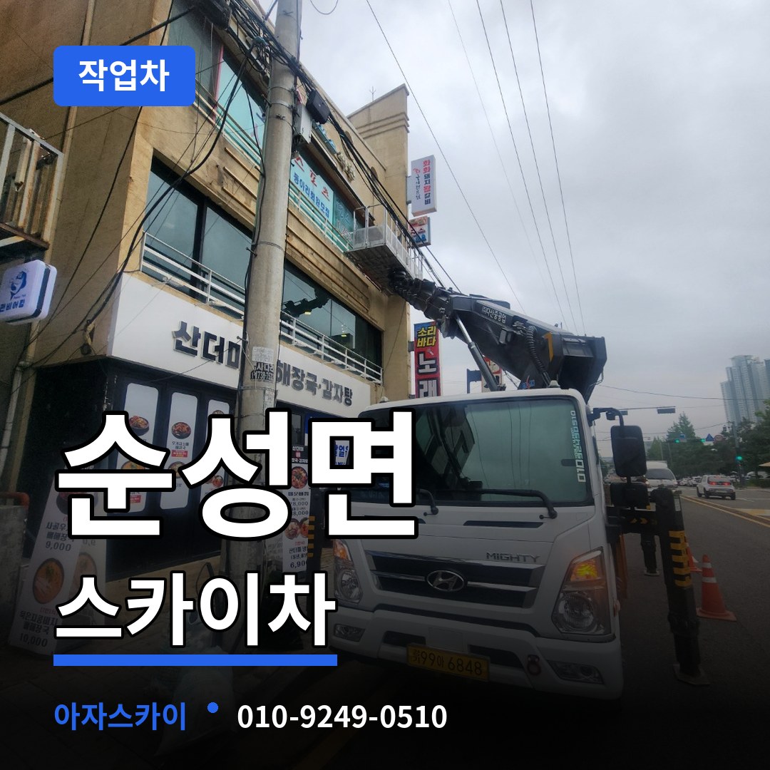 충남 당진시 순성면 스카이 작업차 작업 현장