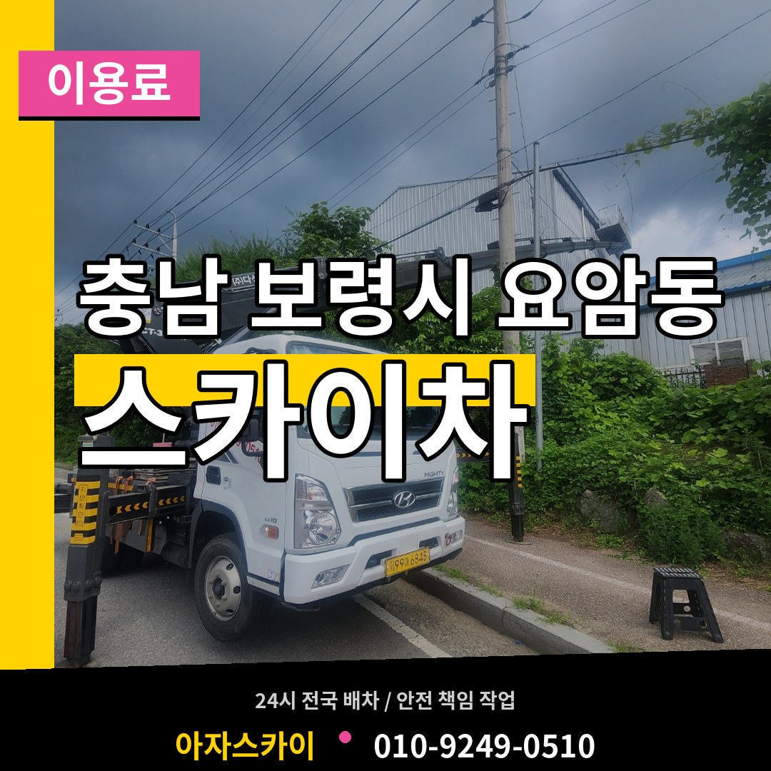 충남 보령시 요암동 스카이차 이용료 작업 현장