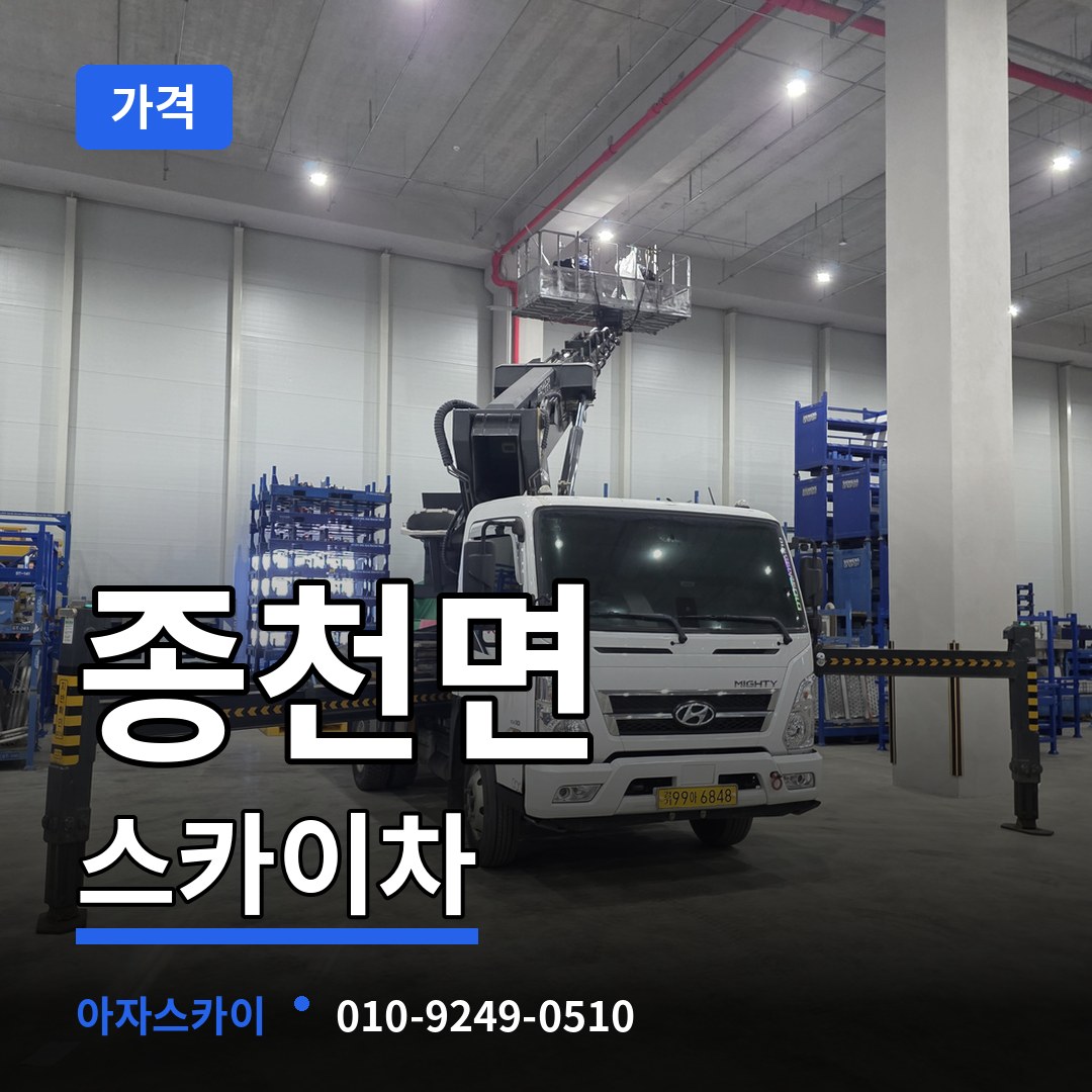 충남 서천군 종천면 스카이차 가격 작업 현장