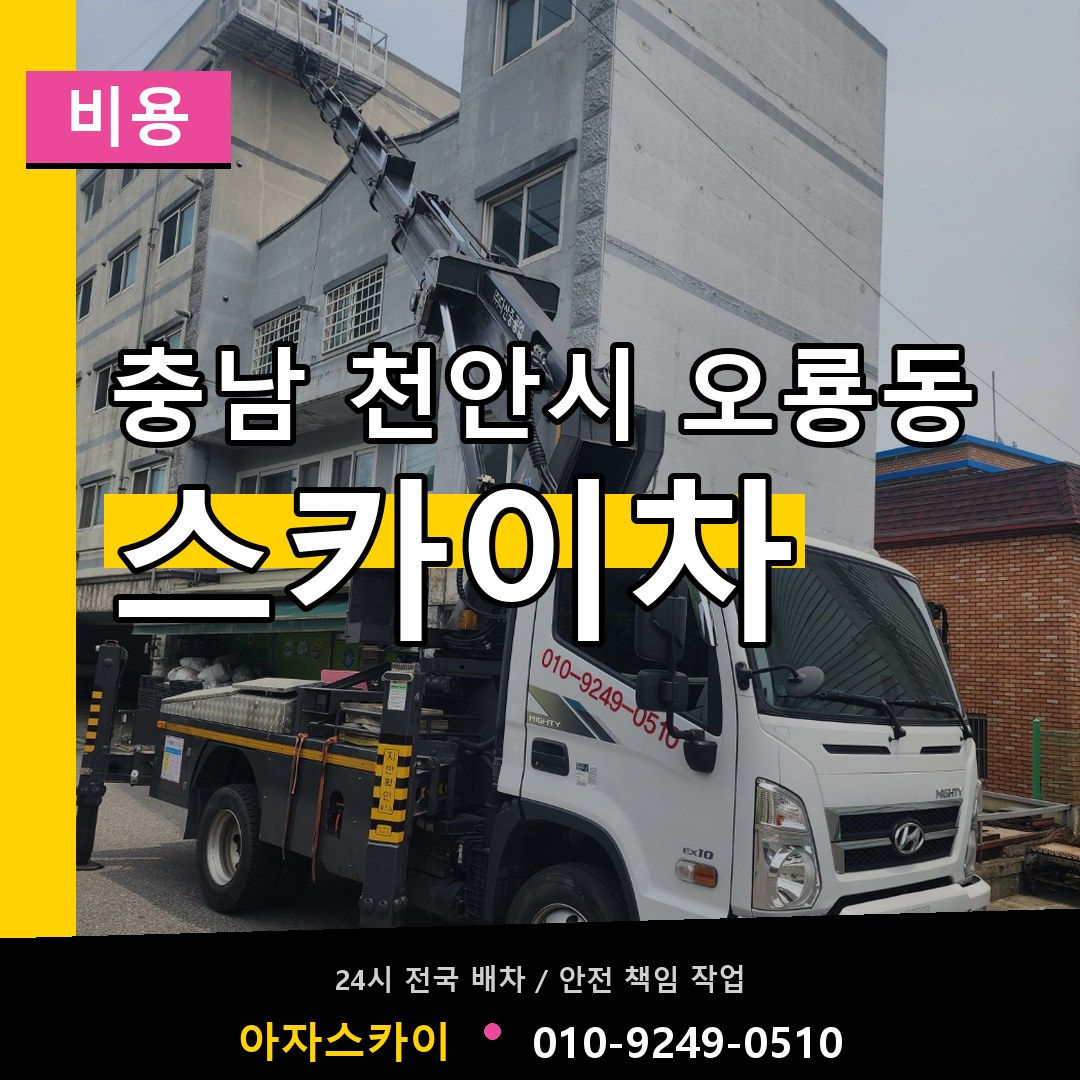 충남 천안시 오룡동 스카이차 비용 작업 현장