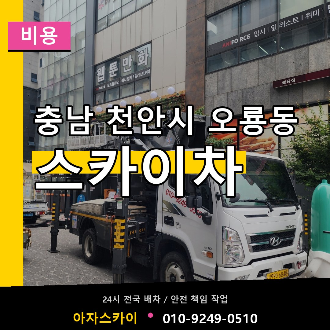 충남 천안시 오룡동 스카이차 비용 시공 사례