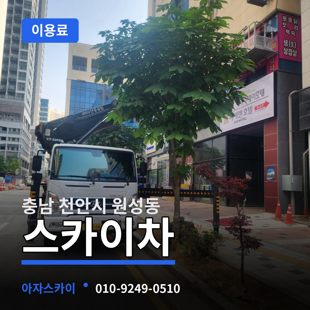 충남 천안시 원성동 스카이차 이용료 시공 사례
