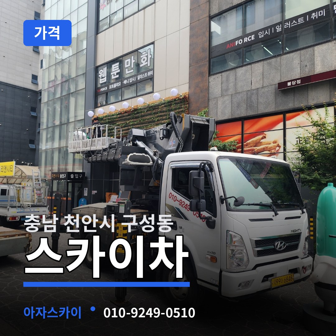 충남 천안시 구성동 스카이차 가격